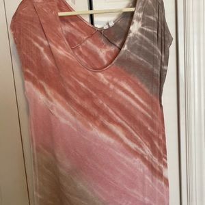 Cable gauge tie-dye top short sleeve